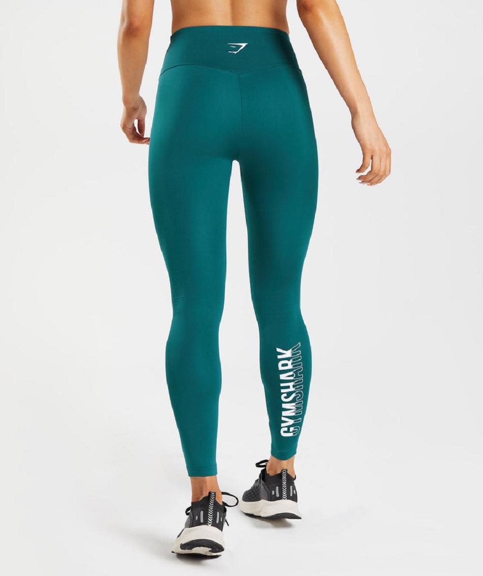 Gymshark Fraction Ženske Tajice Tirkizne | HR 4087KOR